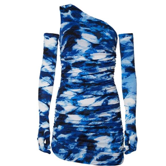 Miscreants SJP One Shoulder Dress Blue Tie-Dye – NWOT Size US 12 - Picture 2 of 4